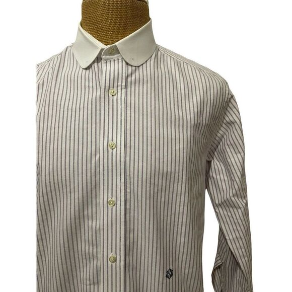 INDIVIDUALIZED SHIRTS Dress Shirt Purple White Contrast Eyelet Collar Size 16.5 - Picture 1 of 10